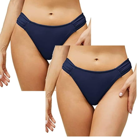 Kcodviy 2Pcs Women Vintage Print Low Swim Pants For Boys Waist Brazilian Bikini Bottom Swim Pants Men Long Swimwear Briefs Beachwear Brazilian Mesh Swim Cover Up Pants Bikini Bottom Side Tie Thon