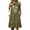 Army Green, variant on Womens Dresses Summer Sun Moon Print Sleeveless Dress Pocket Pleated Boho Chic Black M
