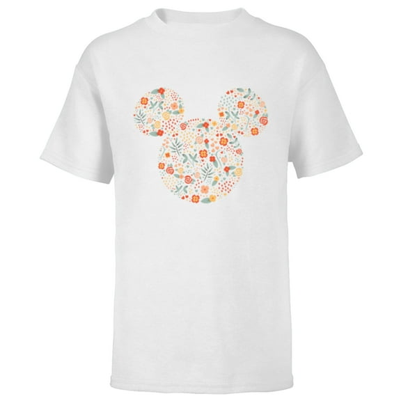 Disney Mickey Mouse Spring Head Icon with Bow Springtime - Short Sleeve T-Shirt for Kids - Customized-White