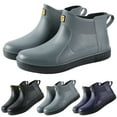 thumbnail image 4 of LIJCC Men's Ankle Rain Boots Deck Waterproof Fishing Rain Anti-Slip Ankle Rubber Outdoor Work Shoes PVC Short Rubber Gardening Insulated Mud Boots Footwear, 4 of 4