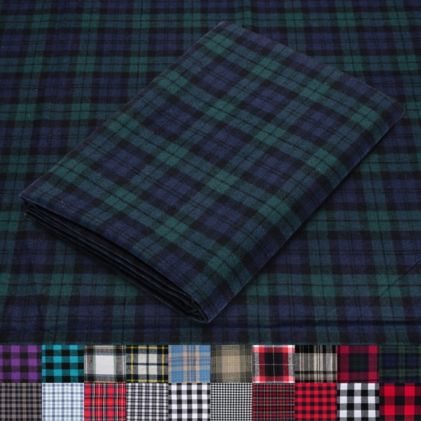 Tela de franela Pico Textiles Blackwatch, tartán, 5 m, azul