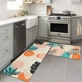 thumbnail image 6 of Pink Kitchen Rugs and Mats Set of 2, Non Slip Backing Boho Kitchen Rug Mid Century Modern Decor Seasonal Farmhouse Abstract Tropical Leaves Bohemian Low-Profile Kitchen Floor Mat 17"X47"+17"X30", 6 of 6