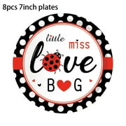Insect Ladybug Party Disposable Tableware Sets Kids Birthday Plates Cups Napkins For Baby Shower Party Dinnerware Decoration