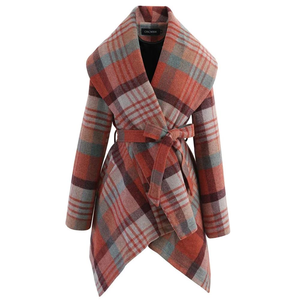 Asymmetric Hemline Wool Blend Coat 