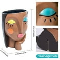 thumbnail image 3 of Resin Head Planter Pots for Succulents - Decorative Face Planters with Drainage Holes, Cute Thinking Girl Design for Indoor Plants, Office Desk Decor, and Home Garden Accessories, 3 of 4