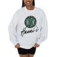 thumbnail image 2 of Women's Gameday Couture Ash Hawaii Rainbow Warriors Premium Fleece Pullover Sweatshirt, 2 of 5