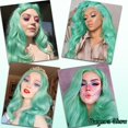 thumbnail image 6 of MORICA Mint Green Wigs for Women Long Middle Part Wavy Wig for Daily Party Use Long Curly Synthetic Heat Resistant Fiber Wigs, 6 of 6
