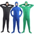 thumbnail image 4 of Disfraz de hombre invisible negro con cara de espectáculo de Halloween, ropa invisible unida, disfraz femenino mate para niños, 4 of 5