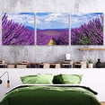 thumbnail image 3 of wall26 3 Panel Canvas Wall Art Romantic Lavender Pictures Home Wall Decorations for Bedroom Living Room Paintings Canvas Prints Framed - 16"x16"x3 Panels, 3 of 4