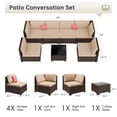 thumbnail image 2 of LHBcraft 7-Piece Outdoor Patio Furniture Set, All-Weather PE Rattan Sectional Sofa with Cushions and Coffee Table, 2 of 9