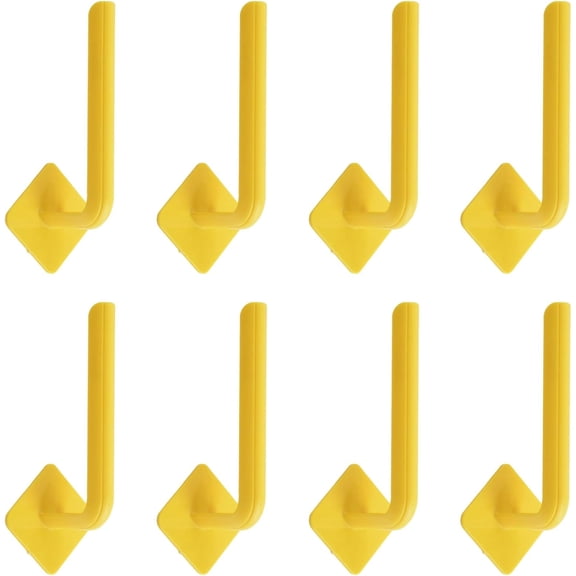 8Pcs Decorative Wall Mounted Drapery Tiebacks, Self Adhesive Drapery Curtain Tiebacks, L Shaped Curtain Hooks for Home Curtain Decor, Yellow