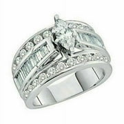 VIRAJ GEMS 3Ct Marquise Cut Moissanite (VVS1/D) 14k White Gold over Solitaire Ring Fine Jewelry for Women