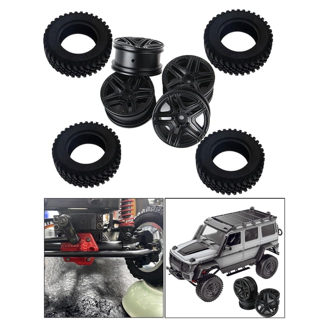 Llanta de rueda de coche RC de 4 piezas Perfecl para MN86 2.4G 4WD RC Hobby Neumáticos negros