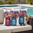 thumbnail image 5 of Independence Day Pillow Covers 2 Pack American Flag Red Blue Bottle Flowers Pillowcase Waterproof Outdoor Throw Pillow Cover for Patio Garden Square Cushion 20”x20”, 5 of 9