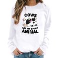 thumbnail image 1 of Sudadera con estampado de vacas de cambio de cuello redondo de manga larga suelta divertida vintage para mujer Fridja  fhghd1975, 1 of 5
