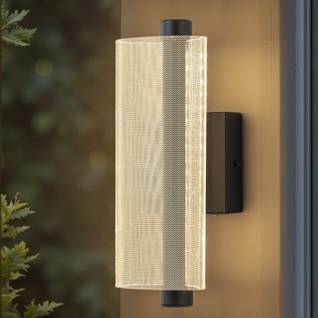C Cattleya 12.25in Dimmable LED Outdoor/Indoor  Wall Lantern Sconce with Etched Acrylic Shade,3000K/4000K/5000K