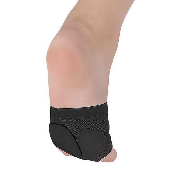 Paquete de 4 tangas de ballet negras, tangas de ballet con barriga en el antepié, zapatos de baile de ballet protectores para gimnasia de ballet del vientre (tono de piel negro/37-38)
