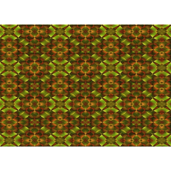 Ahgly Company Indoor Rectangle Patterned Dark Yellow Green Area Rugs, 4' x 6'