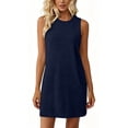 thumbnail image 2 of Sentmoon Robes d'Été Décontractées pour Femmes Robes de Vacances pour Femmes 2026 Couleur Unie Sans Manches Col Ras du Cou Extensible Coupe Régulière Mode Robe Fluide pour la Plage et les Vacances P-2TG, 2 of 7