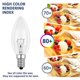 thumbnail image 4 of Incandescent Candle Bulb E14 60w 230v, E14 Flame Bulb, Dimmable Warm White 2700k, 600lm, C35 Transparent Bulb, For Chandelier, Desk Lamp, Pack Of 6, 4 of 4