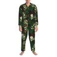 thumbnail image 3 of Salouo Camouflage Skull Print Button-Front Long Sleeve Pajama Set for Men, Soft 2Pjs Men's Long Sleeve Sleepwear-XX-Large, 3 of 7