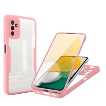Allytech Case for Samsung Galaxy A14 5G 6.6 inch 5G (2023), Built-in Screen Protector Full Body Protective Dual-Layer Rugged Clear TPU Back Cover with Silicone Bumper Case for Galaxy A14 5G, Pink