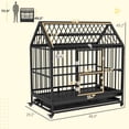 thumbnail image 2 of YKITRD 48" Large Steel Dog Crate with Wheels, Black Rolling Kennel for Dogs Up to 88 lbs, Dutch-Style Double Door, Removable Tray, Easy-Clean Pet Cage, 2 of 11
