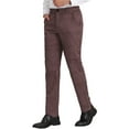thumbnail image 4 of Lars Amadeus Men's Business Plaid Lightweight Regular Fit Flat Front Checked Pants, 4 of 6