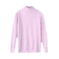 thumbnail image 5 of Women's 100% Merino Wool 2024 Fall Winter First-Line Ready to Wear Long Sleeve Seamless Knit Mock Neck Sweater Purple S, 5 of 5