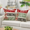 thumbnail image 4 of Set of 2 Christmas Decorative Throw Pillow Covers, Believe Noel Christmas & Merry Christmas Y''all, Red and Green, 18x18 Inches, 4 of 4