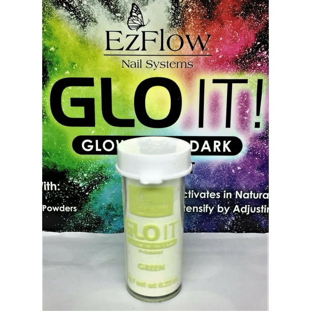 EzFlow Nail Systems GLO IT! Glow in the Dark PigmentsGreen 7g/0.25 oz