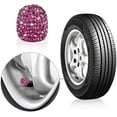 thumbnail image 4 of Valve Stem Caps, 4 Pack Handmade Crystal Rhinestone Universal Car Tire Valve Caps Chrome,Attractive Dustproof Bling Car Accessories(Rose), 4 of 7