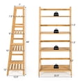 thumbnail image 3 of Giantex 4 Tier Bamboo Ladder Shelf, Freestanding Bookcase Storage Rack, Farmhouse Plant Stand, 3 of 6