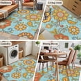 thumbnail image 6 of Turquoise Boho Floral Area Rugs Collection 3'x5', Vintage Abstract Art Ethnic Flowers Non Slip Indoor Rectangle Throw Runner Rug Floor Mat Carpet for Living Room Dining Table Bedroom Nursery, 6 of 9