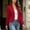 Red, variant on Women's Ruffled Cropped Blazer Jacket, Open Front Long Sleeve Coat, Dressy Casual Bolero Outerwear Black S