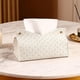 thumbnail image 5 of Organizador de servilletas con tapa para caja de pañuelos, elegante soporte para pañuelos faciales y dispensador de servilletas Blanco, 5 of 9