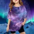 thumbnail image 2 of Shadoumai Girls Oversized T Shirts Tie Dye Print Crewneck Short Sleeve T Shirts Loose Tee Tops T Shirt for Boys and Girls, 2 of 4