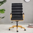 thumbnail image 5 of LUXMOD High Back Executive Office Chair with Armrest Adjustable Swivel Chair in Durable Vegan Leather Modern Gold Office Chair Ergonomic Desk Chair for Extra Back and Lumbar Support, 5 of 8