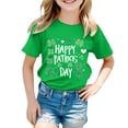 thumbnail image 4 of Shamrock Print Irish Kids T-Shirts Spring Summer Round Neck Short Sleeve Soft Comfortable Casual Cotton Shirts for Boys and Girls Z06-Green 7-8 Years, 4 of 4