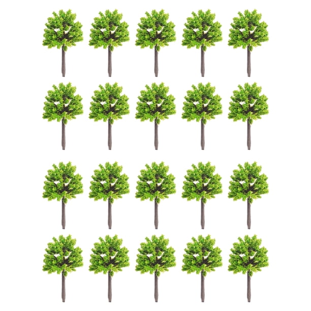 Inteprter Planta en miniatura de plástico de 20 piezas, apariencia realista, ecológica, duradera, para interior Arboles Artificiales