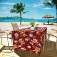 thumbnail image 3 of TSOVTHRID Gingerbread Man Snowflake Print Rectangular Tablecloth, Stretch Polyester Table Cloth, Washable and Wrinkle Resistant Tablecloth Protector for Party, Wedding, Event Christmas Decor, 3 of 7