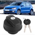 thumbnail image 3 of Fuel Tank Cap, Fuel Tank Filler Cap Petrol Lock Cover ABS Black Fit for Beetle/Polo/Caddy with 2 Keys, 3 of 4