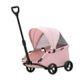 thumbnail image 4 of Cochecito para mascotas, carrito para perros y gatos, transpirable, de 4 ruedas, plegable, para gatitos, cachorros, conejos, compras y acampadas. rosa, 4 of 8