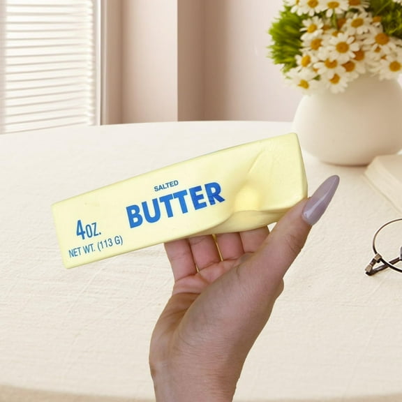 Stress Relief Squishy Simulated Butter for Adults, Slow Rising Mini Stress Ball Fidget, Anxiety Calming Squeeze Simulated Butter Gifts for Friends & Family, Gift Bag filler