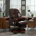 thumbnail image 2 of KINNLS Jones Executive Chair with Massage Big and Tall Home Office Desk Chair Back Task Desk Chair Leather Soft Classic Luxury Boss Executive Swivel Office Chair for Adult, 2 of 17