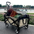 thumbnail image 3 of Cargo Net Cart Boot Net with 4 Hooks  Cart Net Storage Elastic Nylon Mesh Storage Organizer Stretchable Car Net for Folding Trolley Cart Beach Cart Travel Luggage, 3 of 9