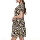 thumbnail image 2 of Fotbe Leopard Vestido Largo de Moda para Mujer, Vestido Tipo Camiseta con Manga Corta y Estilo Casual a Rayas y Bloques de Color, 2 of 6