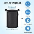 thumbnail image 2 of iPower 20-Pack 3 Gallon Plant Grow Bags Heavy Duty Durable Pots Thickened Nonwoven Aeration Fabric Container, Strap Handles for Garden, Black, 2 of 7