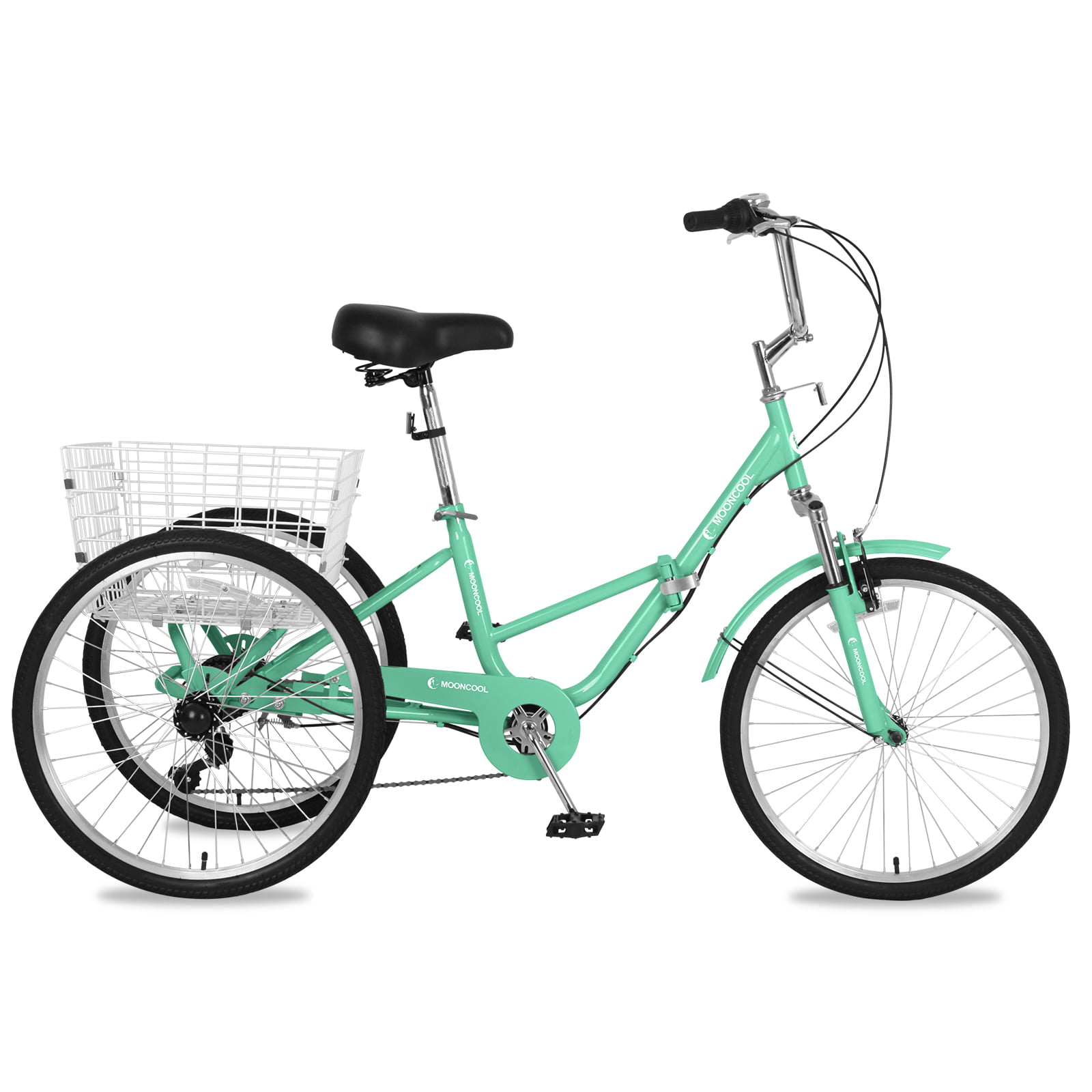 16/20/24/26 inch Adult Tricycle 3-wheel Bike Bicycle MTB Cruise Trike w/ Basket 