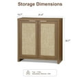 thumbnail image 5 of OAKHAM Storage Cabinet with 3 Door and 3 Drawer, Rattan Sideboard Buffet Accent Cabinet Boho Entryway Storage Cabinet Console for Living Room, Bedroom, Hallway, Special Walnut, 5 of 12